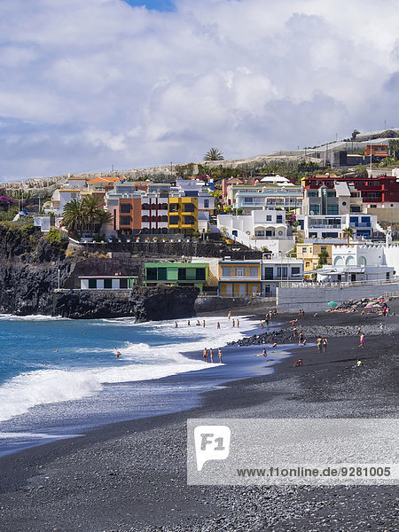 Strand Tourist schwarz Kanaren Kanarische Inseln La Palma Spanien