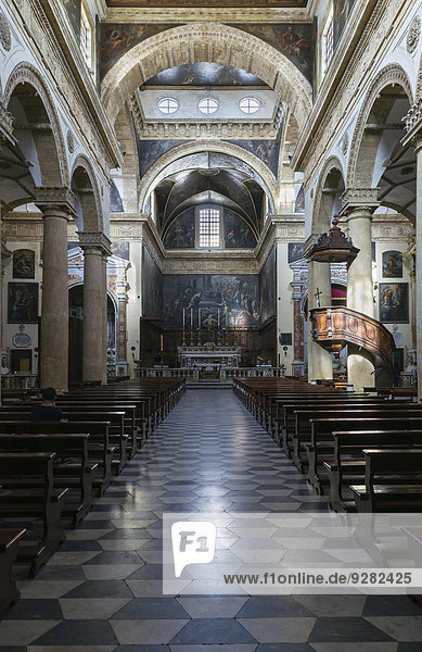 Nave with transept and choir  Baroque Cathedral Sant'Agata  Gallipoli  Province of Lecce  Apulia  Italy