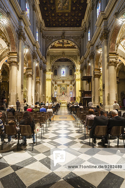 Nave  crossing  choir  Cathedral of Santa Maria dell?Assunta  Leccese Baroque  Lecce  Apulia  Italy