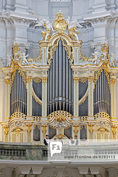 Kirchenorgel von Gottfried Silbermann in der Katholischen Hofkirche,  Dresden,  Sachsen,  Deutschland