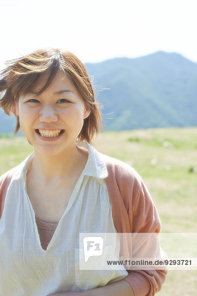 Young Japanese girl in the countryside