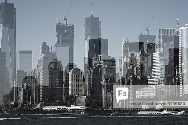 Doppelbelichtung des Manhattan Financial District  New York  USA