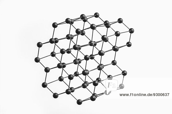 Schwarze Molekularstruktur auf weißem Hintergrund