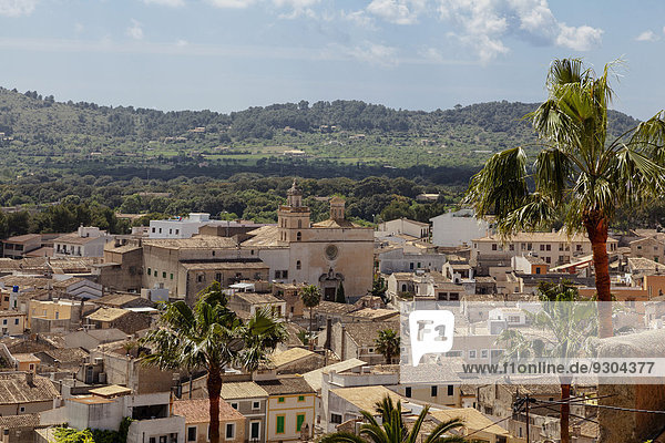View of the town of Arta  Majorca  Balearic Islands  Spain