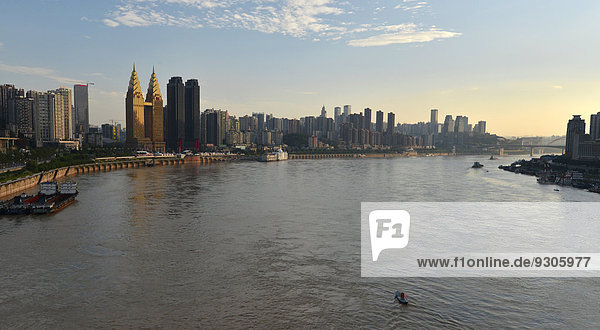 New skyscrapers on the Yangtze River  Chongqing  China