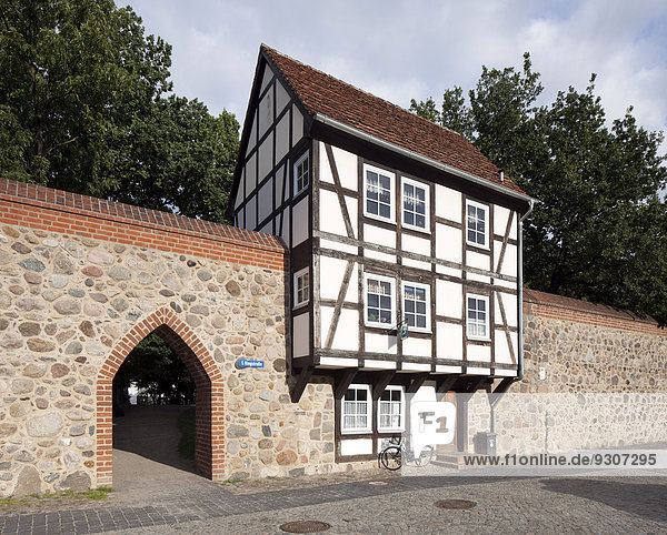 Mittelalter Wand Wohnhaus Großstadt vorwärts Deutschland Mecklenburg-Vorpommern
