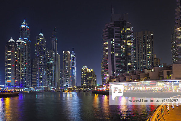 United Arab Emirates  Dubai  Dubai Marina at night