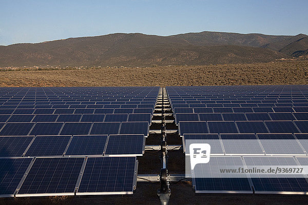 Solar panels in remote landscape