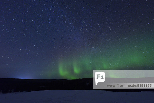 Vereinigte Staaten von Amerika USA sternförmig Winter Amerika Nacht Himmel Polarlicht Alaska Fairbanks Aurora borealis