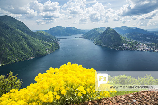 Europa Wolke See sehen Lugano Schweiz Luganersee Südschweiz