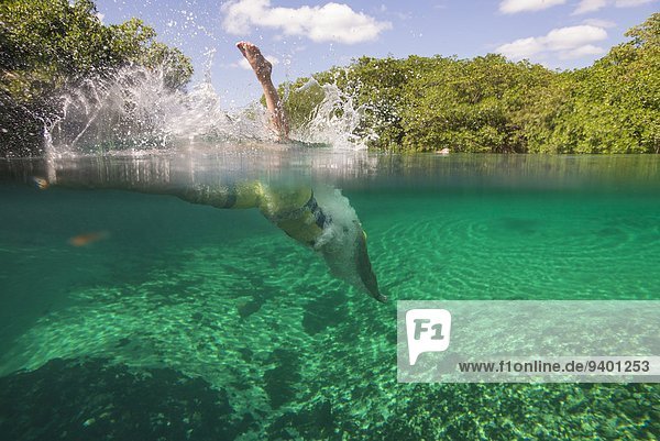 Wasser Mexiko Schwimmer Tulum