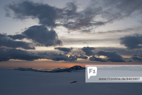 Außenaufnahme Textfreiraum Wolke Sonnenuntergang Landschaft niemand Querformat Norwegen Stimmung Abenddämmerung Fjord freie Natur Schnee