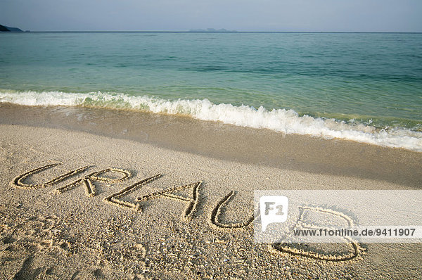 Strand Wort Sand zerkratzt Thailand Koh Lipe