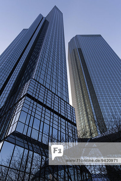 Zwillingstürme der Deutschen Bank  Bankenviertel  Westend  Frankfurt am Main  Hessen  Deutschland