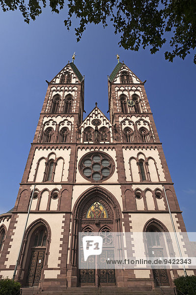 Herz Jesu-Kirche or Sacred Heart Church built in the style of Historicism consecrated in 1897 Freiburg Baden-Württemberg Germany