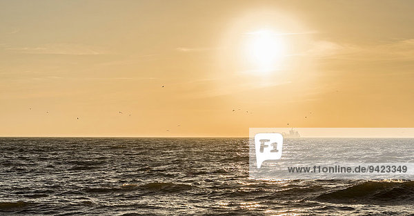 Sunset over the sea off ??Sylt  Schleswig-Holstein  Germany