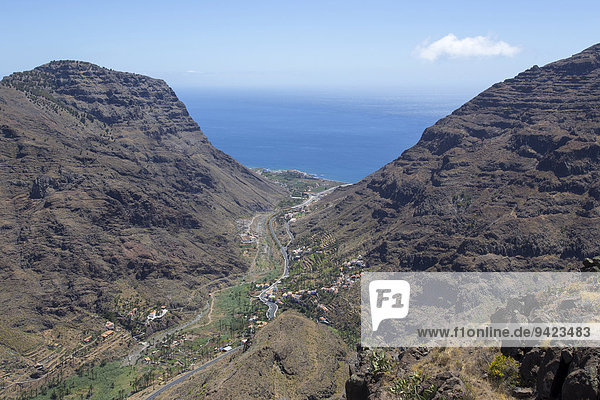 View of Valle Gran Rey  La Gomera  Canary Islands  Spain