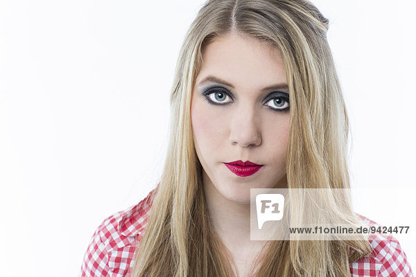 Young woman in checkered shirt  portrait