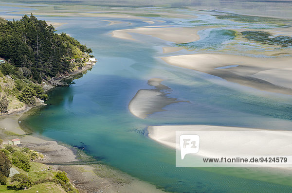 Gezeitenströme Hoopers Inlet Otago Südinsel Neuseeland