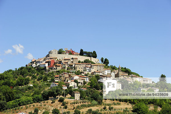 Städtchen  auf einem Hügel gelegen  Motovun  Istrien  Kroatien