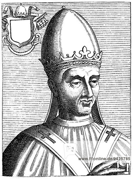 Papst Hadrian I oder Hadrianus I Papst 772-795 historische Illustration