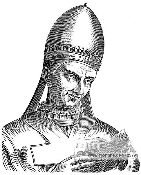 Papst Valentin oder Valentinus  Papst für zwei Monate im Jahr 827  historische Illustration