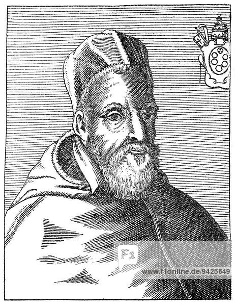Papst Leo IX  1002  1054  geboren Bruno von Egisheim-Dagsburg  Papst von 1049 bis 1054  deutscher Aristokrat  historische Illustration