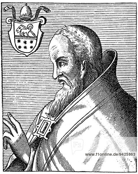 Papst Sergius IV  Papst von 1009 bis 1012  geboren Pietro Martino Buccaporci  historische Illustration