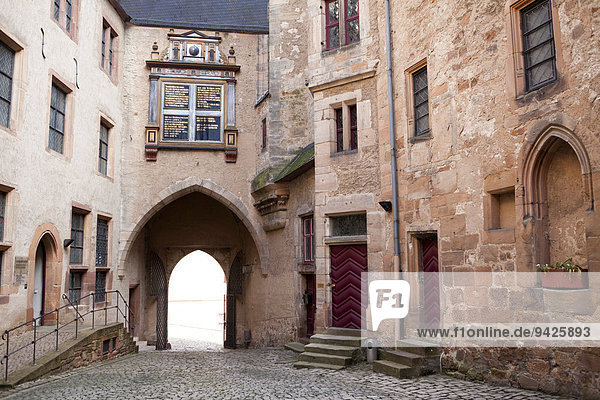 Innenhof  Marburger Schloss  Marburg  Hessen  Deutschland  Europa