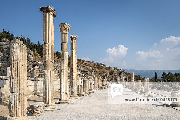 Säulenreihen  obere Agora  Festplatz und Versammlungsplatz  antike Stadt Ephesus  UNESCO Weltkulturerbe  Selçuk  Provinz ?zmir  Türkei