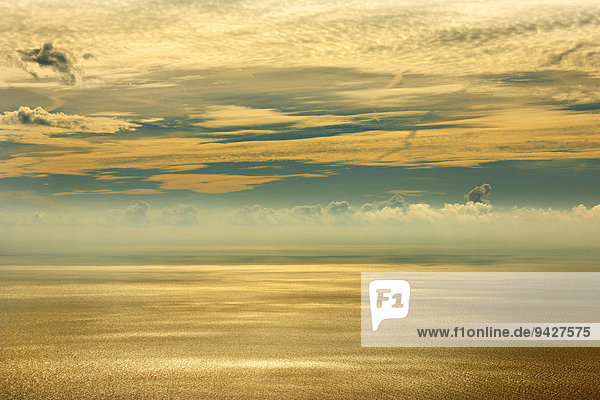 Sunset on the Mediterranean Sea  Capri  Campania  Italy