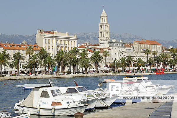 Boote  Uferpromenade  Split  Dalmatien  Kroatien