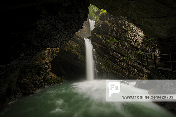 Thur waterfalls near Wildhaus  Toggenburg valley  Alpstein  Switzerland  Europe