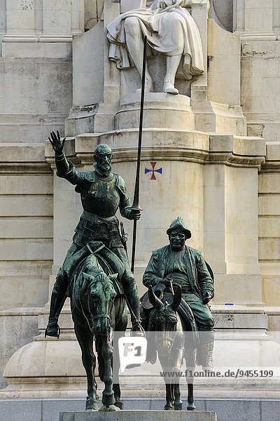 Denkmal für Don Quichote und Sancho Panza  Madrid  Spanien  Europa