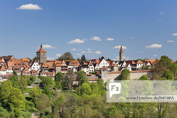 Rothenburg ob der Tauber Romantische Strasse Franken Bayern Deutschland Europa