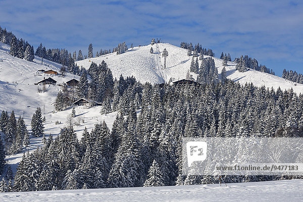 Skigebiet Sudelfeld mit Waldkopf  Mangfallgebirge  Oberbayern  Bayern  Deutschland  Europa