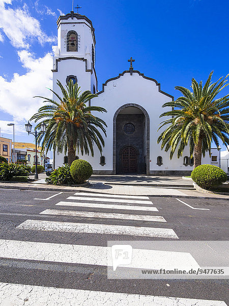 Kirche Nuestra Señora de Montserrat am Plaza de Montserrat  San Andrés y Sauces  San Andres  Los Sauces  La Palma  Kanarische Inseln  Spanien  Europa