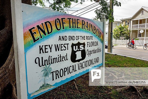 Florida Key West Whitehead Street U S Route 1 South End Sign