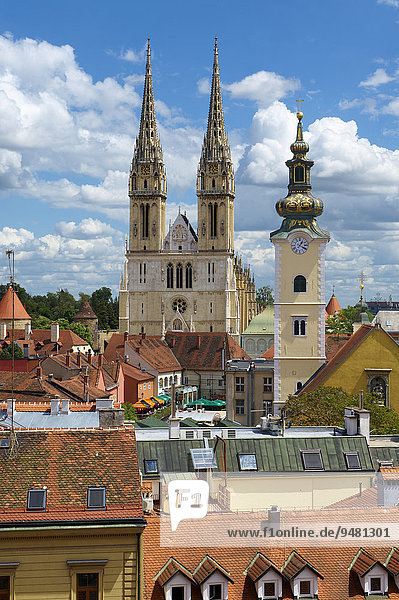 Neugotische Kathedrale von Zagreb  Zagreb  Kroatien  Europa