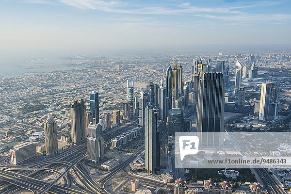Ausblick vom Burj Khalifa  Dubai  Emirat Dubai  Vereinigte Arabische Emirate  Asien