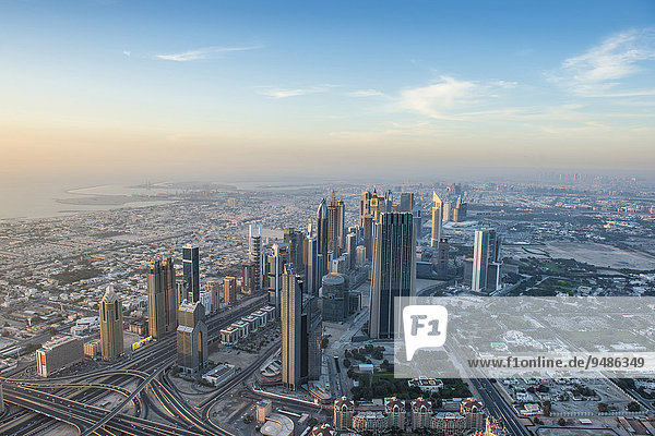 Ausblick vom Burj Khalifa  Dubai  Emirat Dubai  Vereinigte Arabische Emirate  Asien
