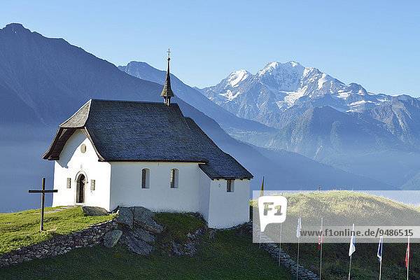 Alte Bergkirche  Dorf Bettmeralp  Wallis  Schweiz  Europa