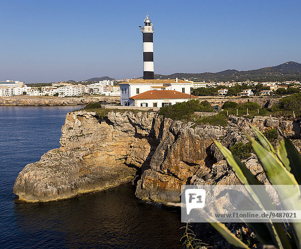 Lighthouse Punta de ses Crestes Portocolom Majorca Balearic Islands Spain Europe