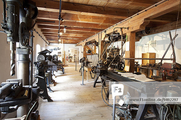 Alte Druckerei im Technikmuseum Kratzmühle  Kinding  Altmühltal  Bayern  Deutschland  Europa