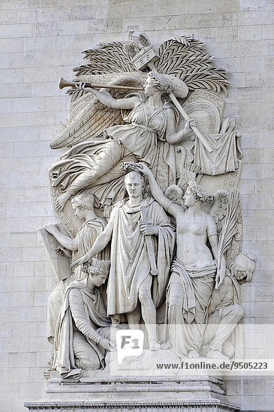 Relief  Der Triumph Napoleons 1810  Triumphbogen Arc de Triomphe  Place Charles de Gaulle  Paris  Frankreich  Europa