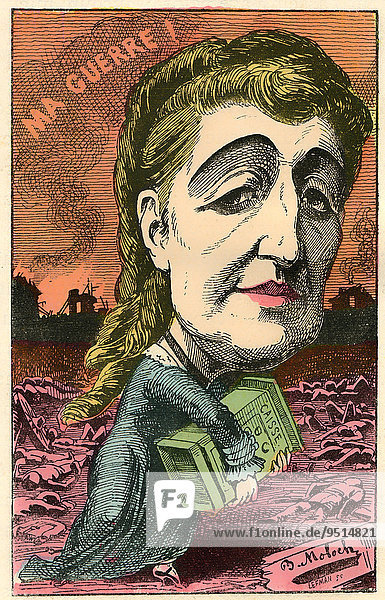 Eugénie de Montijo 16. Gräfin von Teba und 15. Marquise von Ardales Ehefrau von Napoleon III. die letzte Gemahlin eines französischen Kaisers politische Karikatur 1882 von Alphonse Hector Colomb Pseudonym B. Moloch französischer Karikaturist