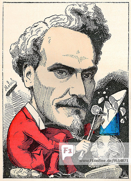Victor Henri Rochefort französischer Politiker politische Karikatur 1882 von Alphonse Hector Colomb Pseudonym B. Moloch französischer Karikaturist