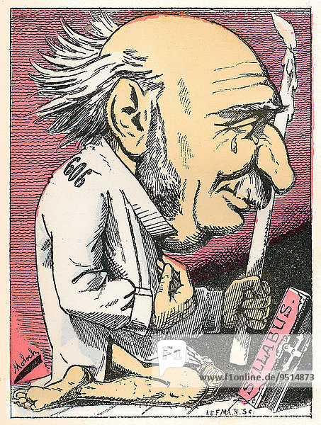 Jules François Simon französischer Staatsmann und Philosoph politische Karikatur 1882 von Alphonse Hector Colomb Pseudonym B. Moloch französischer Karikaturist