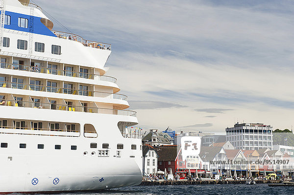 Cruise ship in the port  Stavanger  Rogaland  Norway  Europe