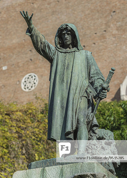 Volkstribun Cola di Rienzo  Bronzestandbild  aufgestellt 1887  Aufgang zum Kapitol  Rione X Campitelli  Rom  Lazio  Italien  Europa